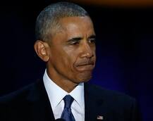 ओबामांच्या समारोपाच्या भाषणावेळी मुलगी साशा कुठे होती?