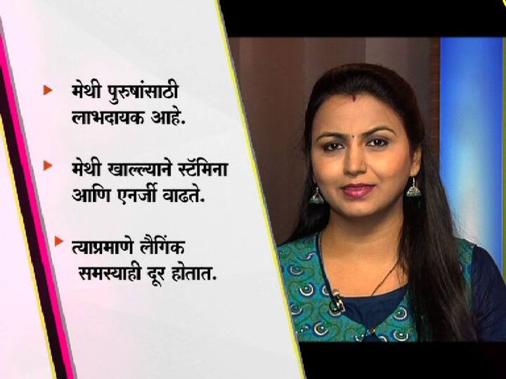 मेथी खाल्ल्यानं पुरुषांच्या लैंगिक समस्या दूर होतात.