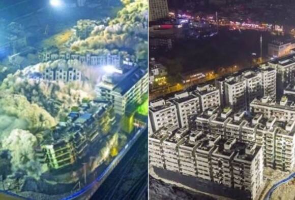 19 Buildings Blown Up In China 10 सेकंदात 19 इमारती पत्त्याच्या बंगल्याप्रमाणे जमीनदोस्त