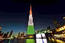 दुबईच्या बुर्ज खलिफाला तिरंग्याची सजावट