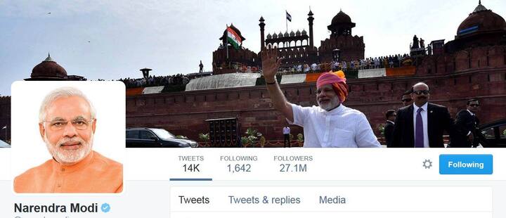 1. नरेंद्र मोदी - 2 कोटी 71 लाख 2 हजार