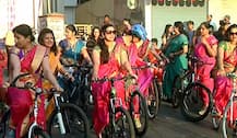 नऊवारी साडीत महिलांची सायकल स्वारी! 