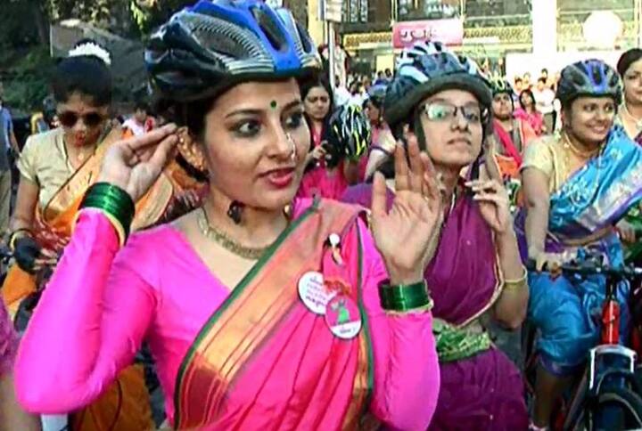 आपल्या व्यस्त आयुष्यात स्वतःच्या स्वास्थासाठी महिलांनी काही क्षण काढावेत हा संदेश देण्यासाठी ठाण्यात एका खास सायकल रॅलीचे आयोजन करण्यात आलं होतं.
