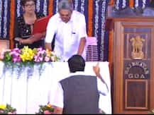 शपथ घेताना मनोहर पर्रिकरही चुकले!