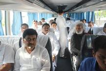 एसी बसमधून संघर्षयात्रा, विरोधी पक्ष चंद्रपुरात दाखल