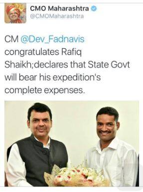Maharashtra Cop Rafiq Shaikh Who Scaled Mt Everest Still Not Getting Help From Cm Devendra Fadnavis एव्हरेस्टवीर अजूनही मदतीच्या प्रतीक्षेत, मुख्यमंत्र्यांचं आश्वासन हवेत?