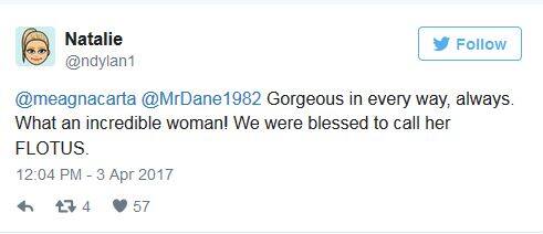 'मिशेल यांना प्रथम महिला म्हणून बोलावणं ही माझ्यासाठी भाग्याची गोष्ट आहे.' असं नताली नावाच्या एका यूजरनं म्हटलं आहे.