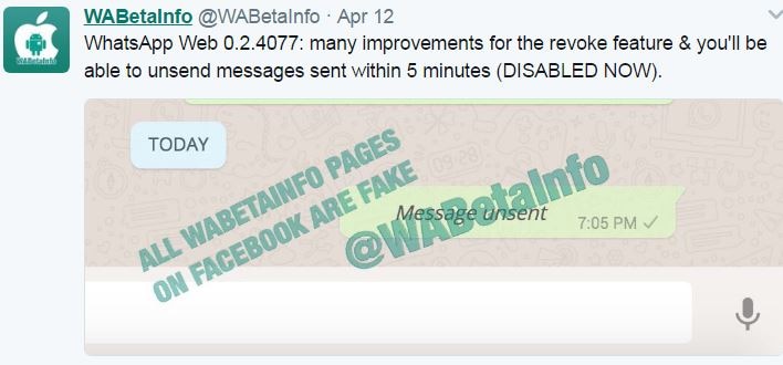WhatsApp वेबवर रिव्होक फिचर, मेसेज UnSend करता येणार!