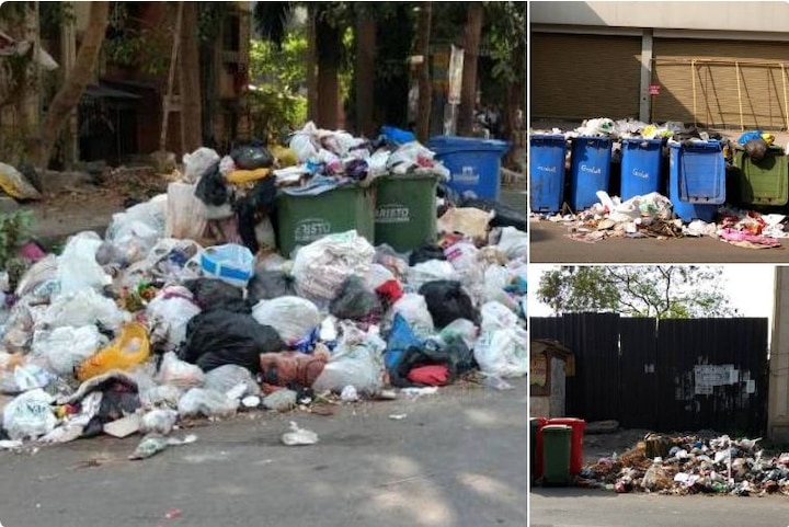 Civilians Constrained Due To Bad Smell Of Garbage In Panvel Municipal Corporation Area पनवेलमध्ये सफाई कामगारांचा संप मागे, कचऱ्याची दुर्गंधी कायम