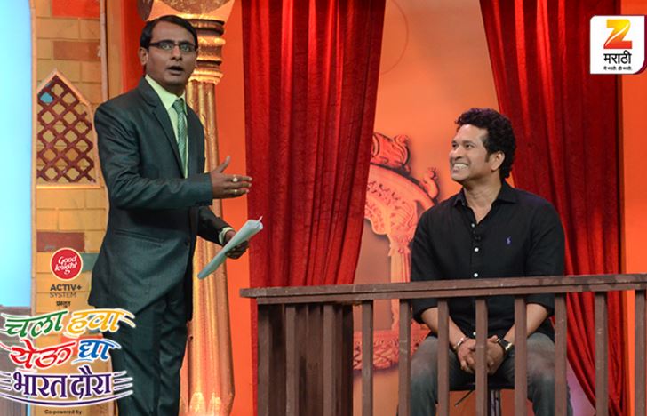 \'चला हवा येऊ द्या\'च्या मंचावर सचिनची फटकेबाजी