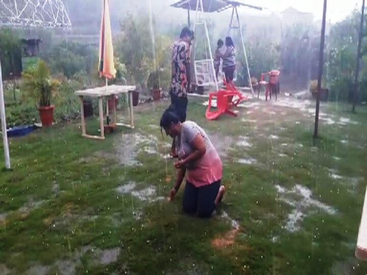 Monsoon Rain In Mahabaleshwar महाबळेश्वरमध्ये गारांसह जोरदार पाऊस