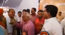 भाजप मंत्री आणि खासदार स्टेजवरच भिडले, व्हिडिओ व्हायरल