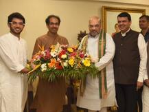 उद्धव ठाकरे-अमित शाहांची \'मातोश्री\'वर बंद दाराआड दीड तास चर्चा