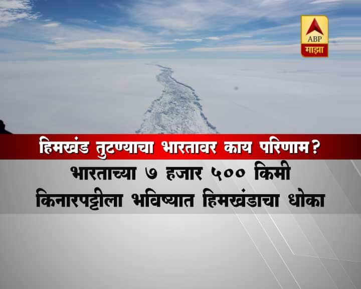 भारताच्या 7 हजार 500 किमी किनारपट्टीवर या हिमखंडाला भविष्यात धोका आहे.