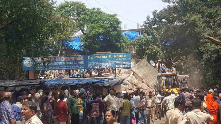 घाटकोपरमधील एलबीएस रोडवर श्रेयस सिनेमाजवळ ही इमारत होती. आज सकाळी साडेदहाच्या सुमारास ही इमारत जमीनदोस्त झाली.