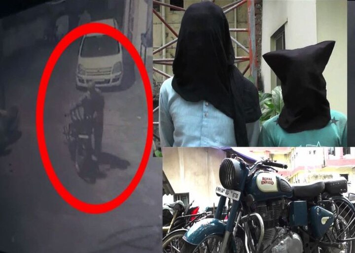 Chandrapur Police Arrested Two Bike Thief बाईकचोरांची हुशारी सीसीटीव्हीत कैद, दोघांना अटक