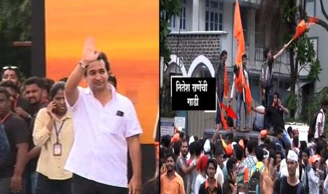 मराठा मोर्चेकऱ्यांनी नितेश राणेंची गाडी अडवली! 