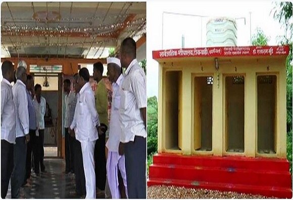 Beed 4 Toilets Build From Ganpati Vargani रोषणाई, सजावटीला फाटा; गणपती वर्गणीतून शौचालयांची उभारणी