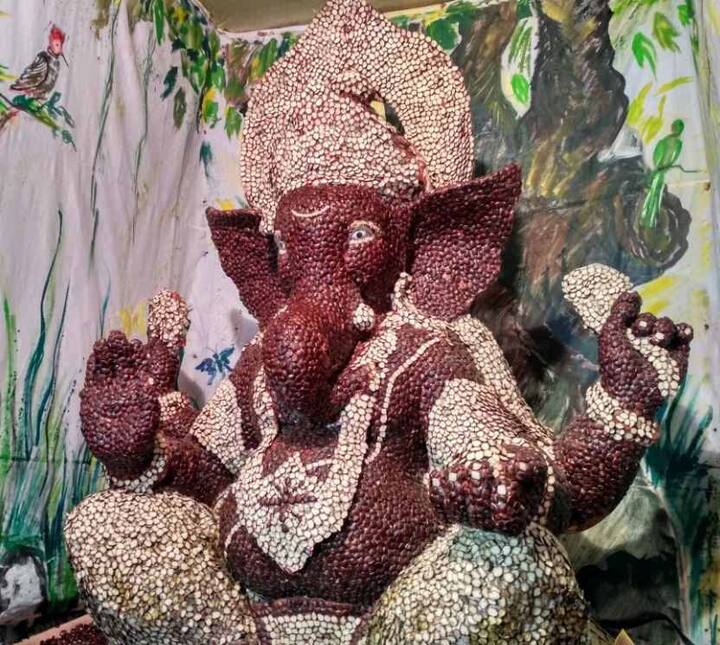बाप्पाच्या पायापासून ते डोक्यावरील मुकुटापर्यंत सर्व काही चिंचोक्यापासून तयार करण्यात आले असून हा इको-फ्रेंडली बाप्पा नाशिकमध्ये सध्या चांगलाच चर्चेचा विषय ठरतो आहे.