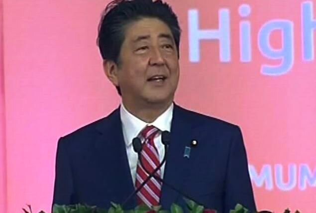Pm Shinzo Abe Says Jai Japan Jai India At Bullet Train Project Inauguration Latest Update ‘जय जपान, जय इंडिया...’, पंतप्रधान शिंजो आबेंकडून नारा