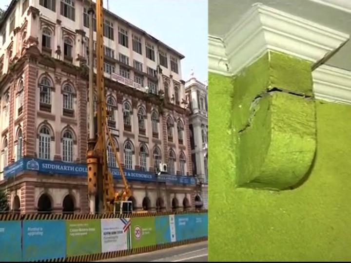 Building Of Siddharth College Becomes Weak Because Of Metro 3 Work In Mumbai Latest Marathi News Updates मेट्रो 3 मुळे सिद्धार्थ कॉलेजच्या इमारतीला तडे, प्राचार्यांचं मुख्यमंत्र्यांना पत्र