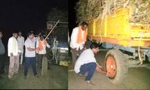 हंगाम सुरु होण्याआधी ऊस नेणाऱ्या ट्रॅक्टरची \'स्वाभिमानी\'कडून तोडफोड