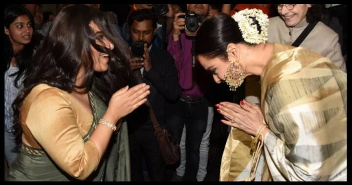 अभिनेत्री रेखा आणि विद्या बालन (फोटो सौजन्य : मानव मंगलानी)