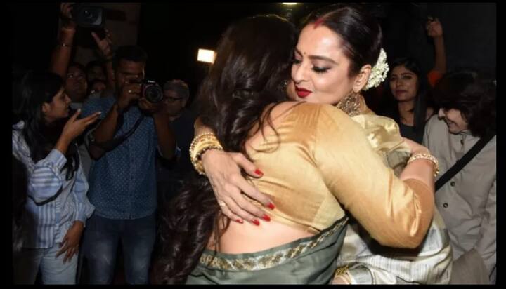 अभिनेत्री रेखा आणि विद्या बालन  (फोटो सौजन्य : मानव मंगलानी)