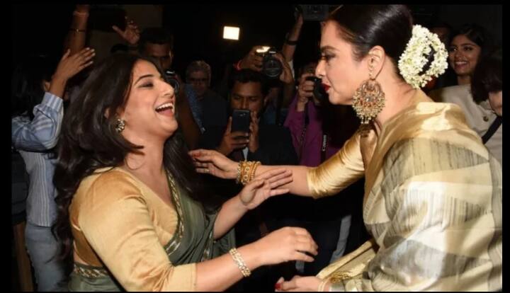 अभिनेत्री रेखा आणि विद्या बालन  (फोटो सौजन्य : मानव मंगलानी)