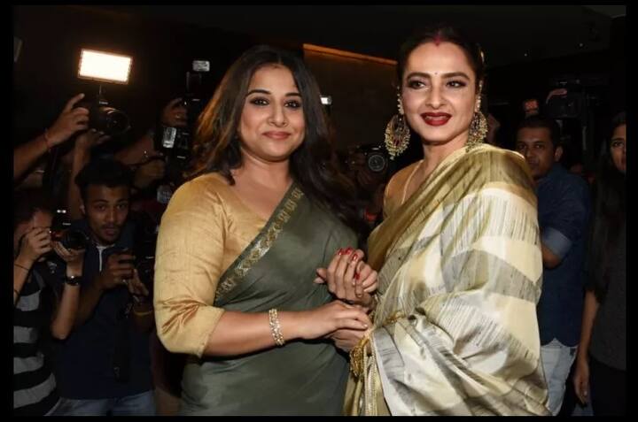 अभिनेत्री रेखा आणि विद्या बालन  (फोटो सौजन्य : मानव मंगलानी)