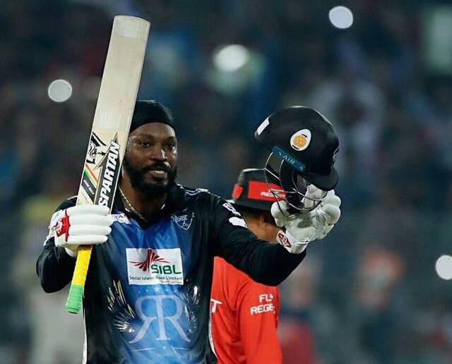 बीपीएलमध्ये गेलची तुफानी खेळी, 18 षटकारांचा पाऊस