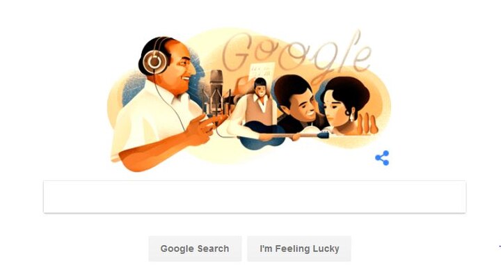 Google Celebrates Singing Legend Mohammed Rafi’s 93rd Birthday with doodle latest updates आवाजाच्या बादशाहाला गूगलची आदरांजली