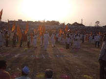 माऊलींच्या रिंगण सोहळ्यात मानाच्या अश्वाचं दर्शन