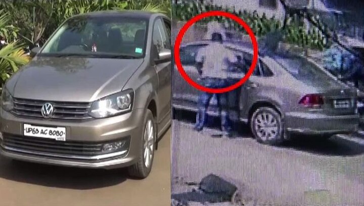 Thief stolen jewellery from car latest updates CCTV : भरदिवसा कारची काच फोडून 28 तोळ्यांचे दागिने लंपास
