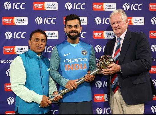 Team India Captain Virat Kohli Receives Test Championship Mace टीम इंडियाचा कसोटी कर्णधार विराट कोहलीला मानाची गदा