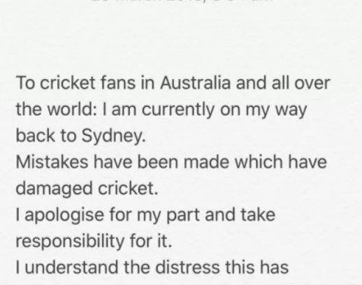 ''ऑस्ट्रेलिया आणि जगभरातील माझ्या चाहत्यांनो, मी सिडनीला परतत आहे. चुकी झाली, ज्यामुळे क्रिकेटचं मोठं नुकसान झालं. मी माझी चूक मान्य करतो आणि त्याची जबाबदारी घेतो,'' असं वॉर्नरने म्हटलं आहे.