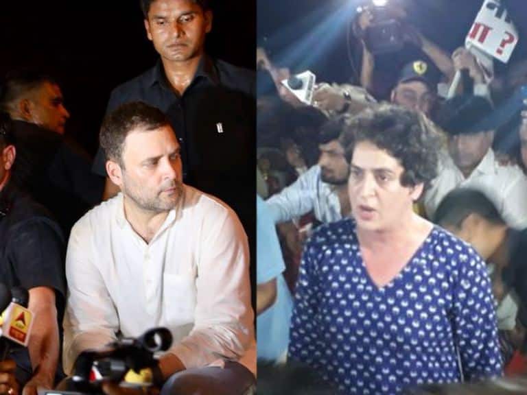 Congress candle march against rape cases in India बलात्काराच्या घटनांविरोधात राहुल-प्रियांका मध्यरात्री रस्त्यावर