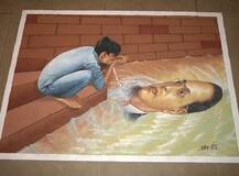 बाबासाहेबांच्या आयुष्यातील प्रसंगांचे रांगोळीतून दर्शन