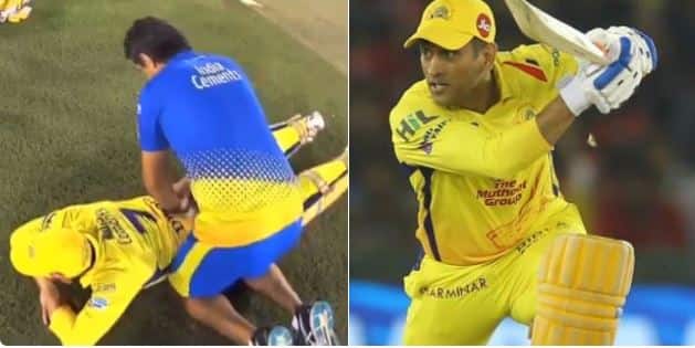 mahendra singh dhoni plays with back pain in ipl match 11 against Kings Eleven Punjab पाठीच्या आजाराने त्रस्त धोनी म्हणतो, धावांसाठी माझे हात भक्कम
