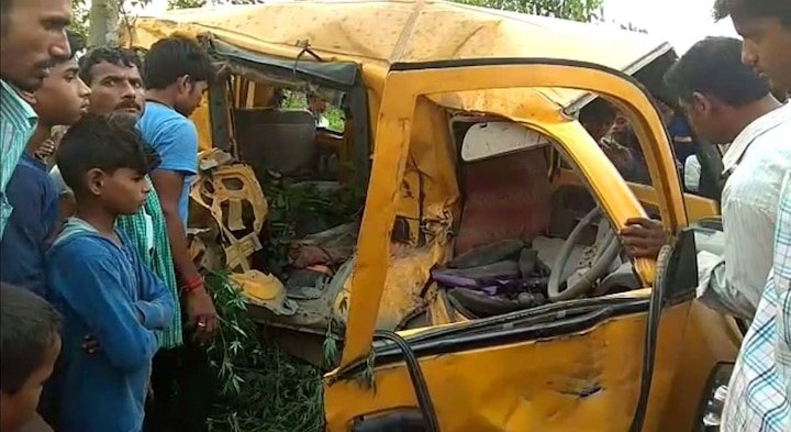 accident in uttar pradesh kushinagar students and school bus driver died रेल्वे क्रॉसिंगवर स्कूल बसला उडवलं, 13 विद्यार्थ्यांचा मृत्यू