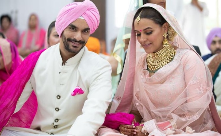 Actors Neha Dhupia and Angad Bedi got married अभिनेत्री नेहा धुपिया गुपचूप बोहल्यावर, दोन वर्ष लहान अंगदशी लग्न