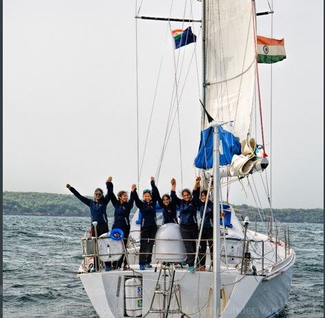 INSV Tarini: All-women Navy crew reached Goa, Defense Minister welcomes back latest update जगभ्रमंती करुन सहा महिला नौदल अधिकारी गोव्यात दाखल