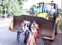 भाऊ दिसतो लय भोळा, पण नाद लय खुळा, बायकोला जेसीबीच्या बकेटमधून घरी आणलं!