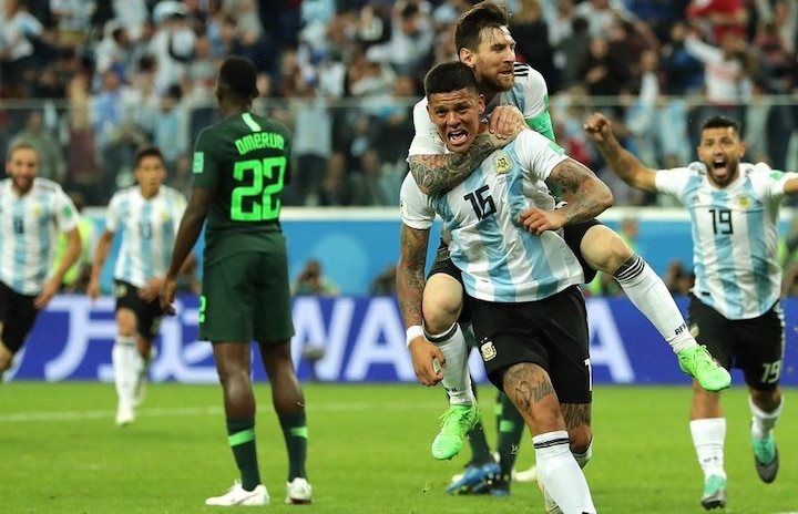 FIFA World Cup 2018 : Argentina beats Nigeria latest update FIFA World Cup 2018 : नायजेरियाला नमवून अर्जेंटिना बाद फेरीत