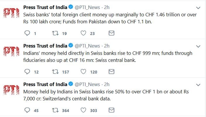 स्विस बँकेत भारतीयांचा पैसा 50 टक्क्यांनी वाढून 7 हजार कोटींवर