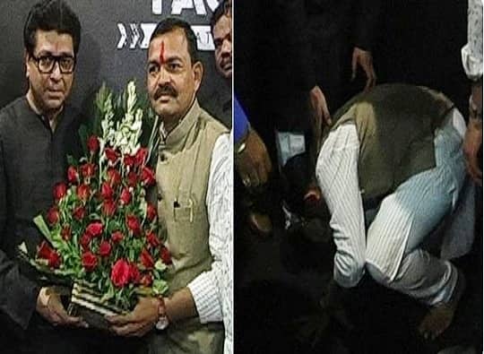 Pimpri Chinchwad Mayor Rahul Jadhav touches feet of MNS Chief Raj Thackeray latest update म्हणून भाजप महापौर मनसे अध्यक्ष राज ठाकरेंसमोर नतमस्तक