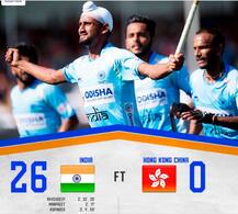 भारतीय हॉकी संघाचा हाँगकाँगवर 26-0 ने विजय