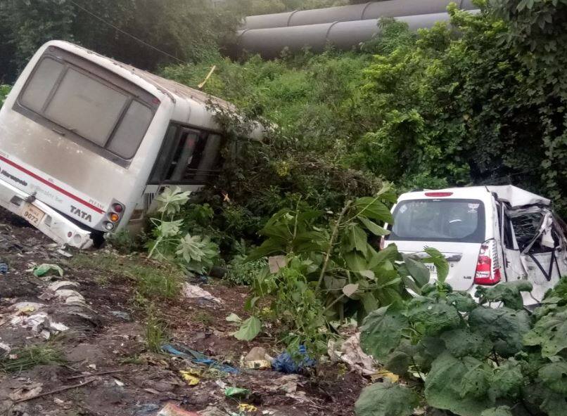 BJP Thane District leader dies in Car Bus Accident latest update बस-कार अपघातात भाजपच्या ठाणे जिल्हा उपाध्यक्षाचा मृत्यू