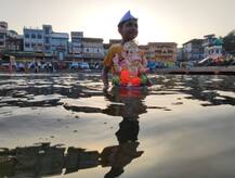 पाच दिवसांच्या बाप्पाला राज्यभरात भावपूर्ण निरोप