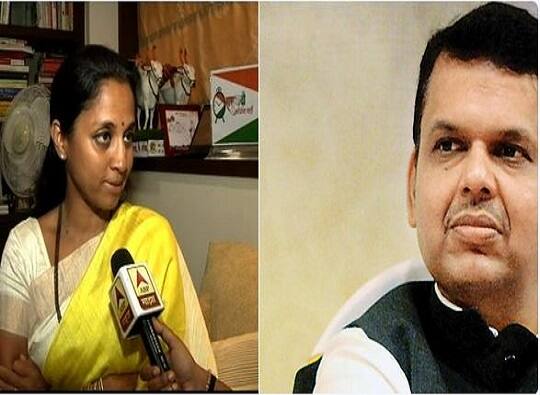 Supriya Sule criticizes CM Devendra Fadanvis, open challenge for discussion मुख्यमंत्र्यांचा चार वर्ष एकाच वर्गात अभ्यास : सुप्रिया सुळे